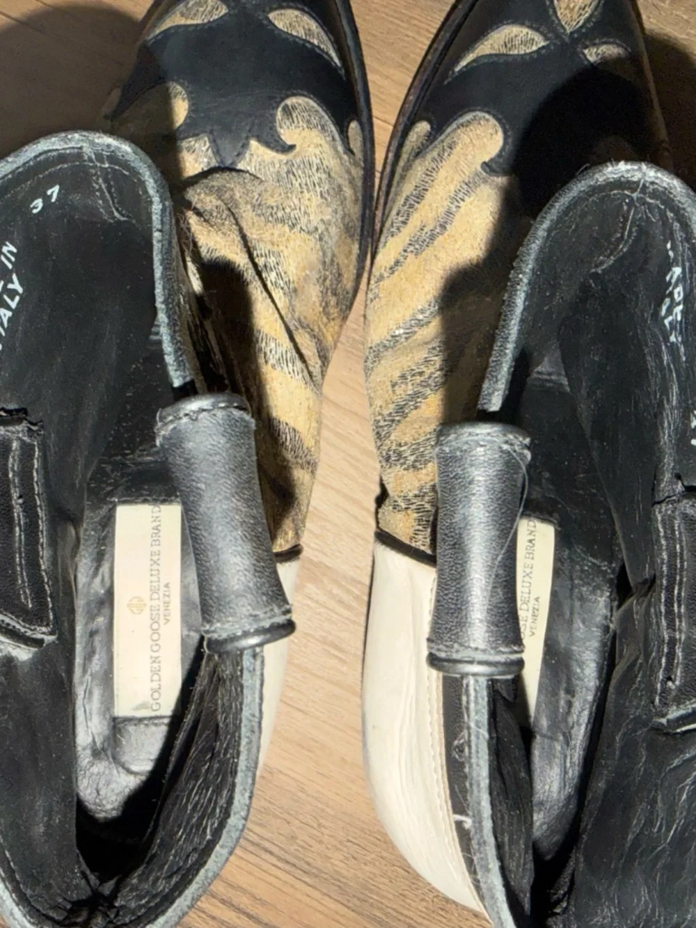 Golden Goose Ankle Boots Women's Size 7‎ Black Leather Western Cowboy Booties